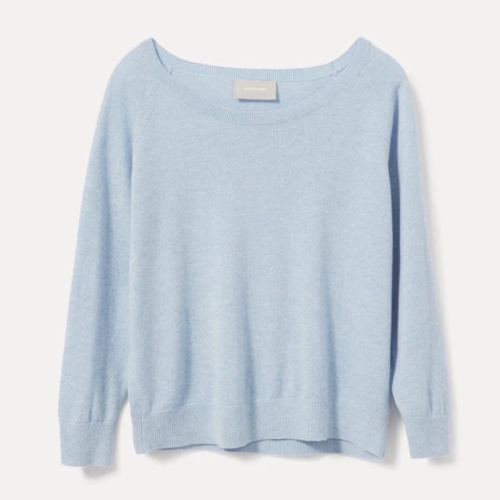Everlane Soft Blue Boat Neck Ballerina Sweater